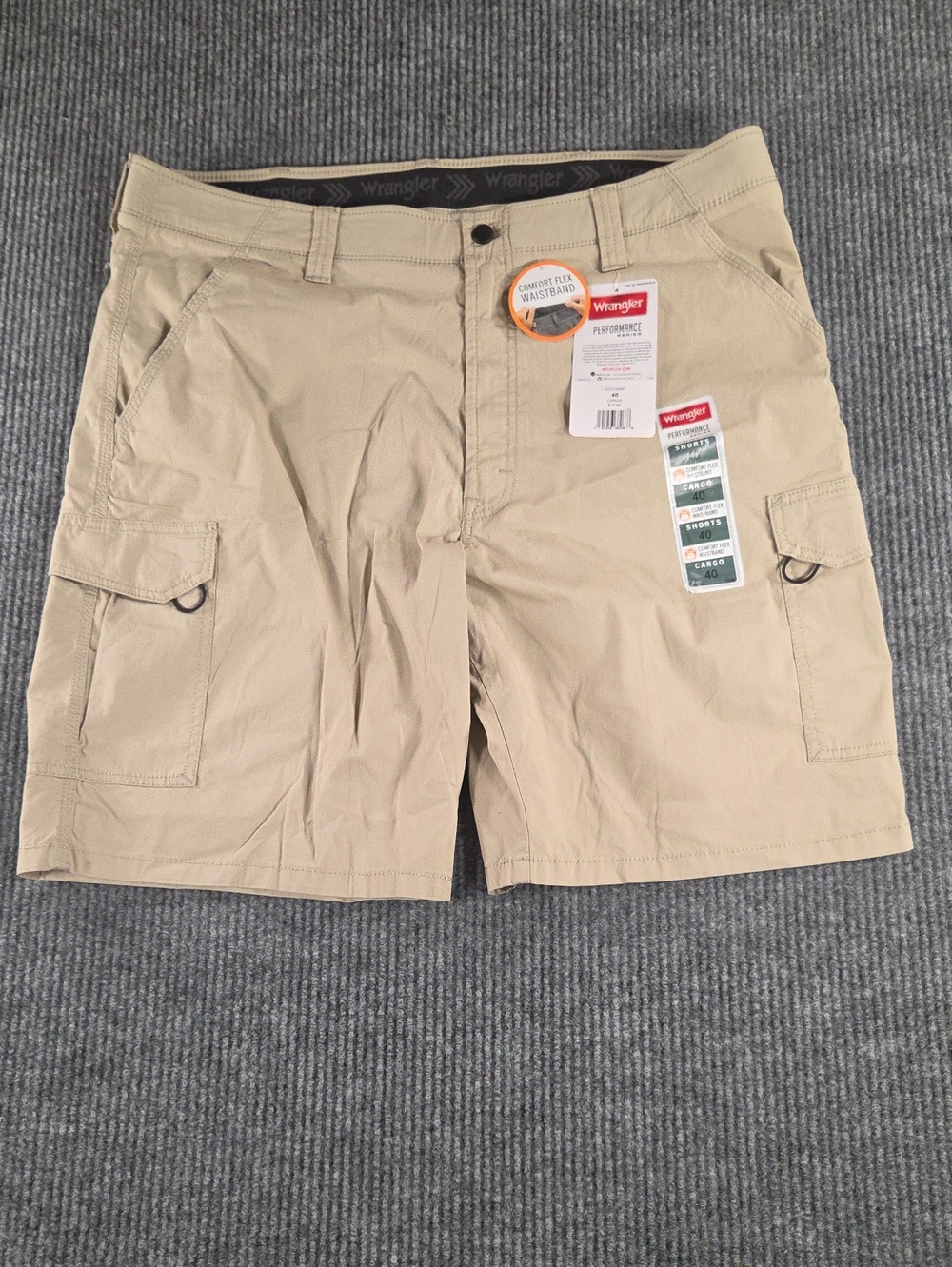 Wrangler Tan Cargo Shorts with Utility Pockets